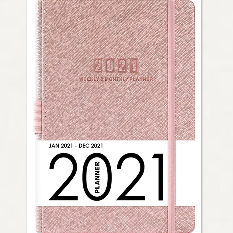 Besar Frabic Planner 2021 Buku Harian Bulanan Desain Di Dalam Halaman Kustom Hardcover Notebook