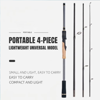 Canne à pêche de voyage ultra-courte multi-sections, mini-canne à quatre sections pour lancer longue distance, 21 mètres, action souple pour rivières et ruisseaux