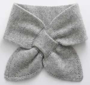 Wholesale Custom Children Neck Scarf Winter Plain Color Keep Warm Scarf With Pom Poms For Girls