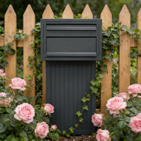 Boîte aux lettres murale encastrée WELDON, moderne, grande capacité, en acier inoxydable avec revêtement en poudre imperméable