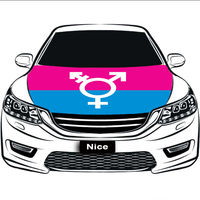 Housse de capot de voiture personnalisée en polyester arc-en-ciel pour transféminins, pour la marche des fiertés transféminines et la protection anti-poussière des véhicules