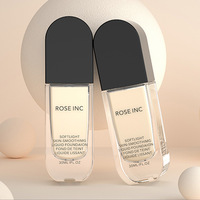 Flacon de crème liquide carré pour fond de teint, lotion, cosmétique, nouveau, transparent, givré, luxe, 30 ml, 50 ml, emballage de marque privée