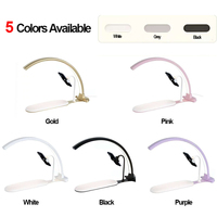 Nouvelle arrivée Lampe LED demi-lune dorée pour salon de manucure, lampe de table 3-en-1 avec repose-main et support pour téléphone