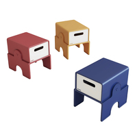Tabouret à double paroi en ABS avec tiroir coulissant, empilable pour le rangement ou la plateforme de chœur, base antidérapante