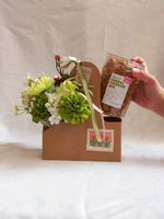 Boîte en carton personnalisée en promotion – Support portable jetable pour fleurs, café, thé, lait à emporter avec poignée