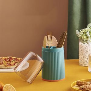 Household <b>Kitchen</b> Detachable Cutlery Rack <b>Plastic</b> Chopstick Cage with Dust Cover - Product Image 1