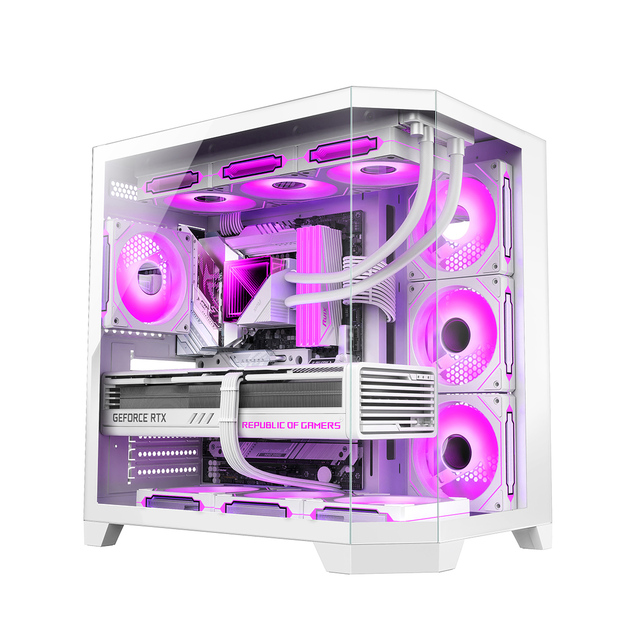 Ruix Fish Tank Plus New Design Special PC Case With Three Tempered Glass Super Gaming PC Computer Case Container Cheap Price