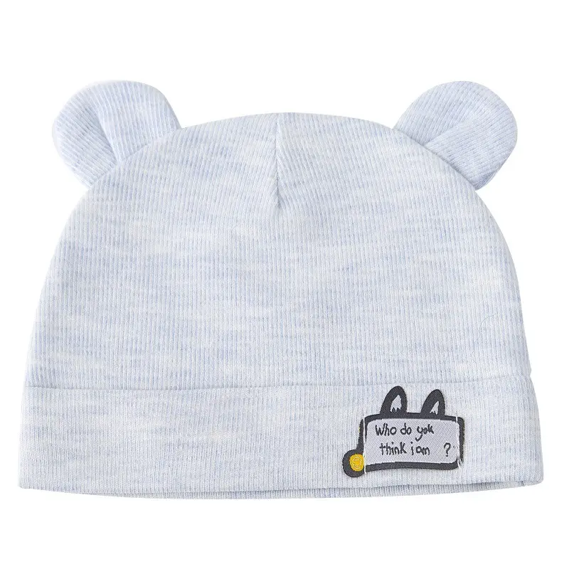 Topi Katun Bayi Baru Lahir, Topi Janin Bayi Sangat Lucu 0-3-6 Bulan Bagian Tipis Musim Semi dan Panas