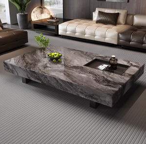 Ý thiết kế hiện đại sang trọng mở rộng bàn cà phê với quyến rũ đá hàng đầu kim loại thanh lịch đồ nội thất nhà biệt thự phòng khách thiết lập - Product Image 5