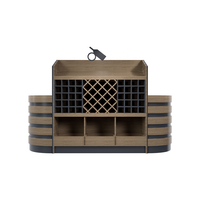 Étagère à vin en métal et bois robuste, présentoir, bonne capacité de charge, 3 étagères, installation rapide pour les supermarchés
