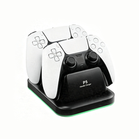 Station de charge double pour manettes avec lumière RGB pour PS5 et PS4, support de charge rapide pour manette avec indicateur LED, entrée Type-C