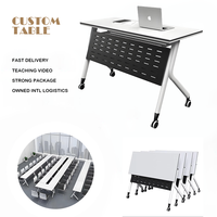 Nouvelle table de réunion mobile avec roues je forme bureau de travail de conférence plier bureau à domicile pliable formation table pliante