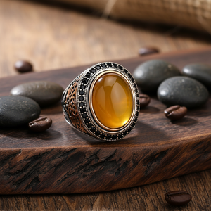 Agate Stone Oval Shape <b>Men</b> <b>Ring</b> Jewelry <b>Man</b> Jewellery Wholesale Handcrafted Authentic 925 Sterling Silver <b>Men</b> <b>Ring</b> - Product Image 2