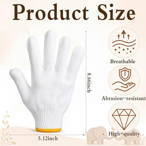 Gants de travail de sécurité en coton tricoté et polyester, vente en gros d'usine, pas chers - Product Image 5