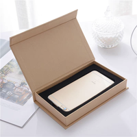 Conception personnalisée Emballage en carton de luxe pour téléphone portable Paquet de papier noir Boîte de rangement pour téléphone portable