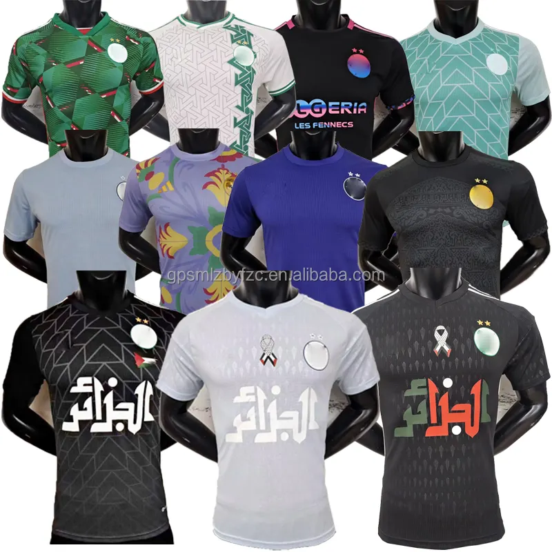 Groothandel 2023 2024 Nieuw Seizoen Algeria Team Soccer Jersey Afrikaanse Land Maillot De Voetbal Zwart Thailand Kwaliteit Voor Mannen