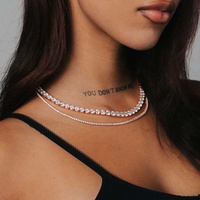 Magnifique Bijou GRA Bling Bling Hip Hop en Argent S925, Collier Chaîne Tennis Glaçée avec Moissanite VVS de 2mm 3mm 4mm 5mm 6mm pour Hommes et Femmes