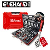 ELEHAND – Jeu de douilles professionnel 179 pièces (1/4 po, 3/8 po et 1/2 po) – Kit d'outils de mécanique automobile pour réparation automobile