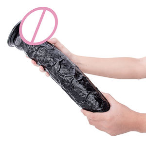 Zwarte realistische enorme dildo seksspeeltje voor vrouwen met sterke zuignap, zacht en waterdicht, fetishmerk. - Product Image 4