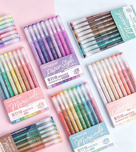 Languo Journal & Tekengelpennen Multi-color Marker Set voor handlettering Zoet roze/groen/blauw thema Hoge capaciteit - Product Image 3