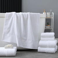 Serviettes rectangulaires brodées 100 % coton biologique 16S avec bordure en satin spirale, serviette de bain blanche pour la maison, le spa, les salons de beauté, vente en gros