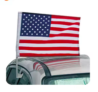 Drapeaux de voiture américains personnalisés en polyester à double couture, impression numérique, sublimation, avec mât, fabriqués en usine professionnelle
