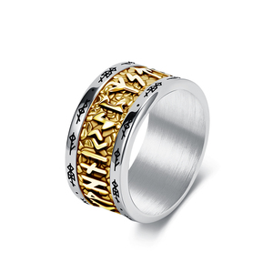 Fabricante de Joyería de Acero Inoxidable 316L, Joyería Nórdica al por Mayor, Anillo Vikingo con Runas <span class=keywords><strong>para</strong></span> Hombre - Product Image 4