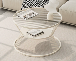 가정 및 사무실 라운드 센터 테이블 유리 탑 세트 원형 유리 커피 테이블 작은 티 테이블 - Product Image 5