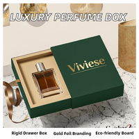 Boîte de parfum cosmétique haut de gamme de luxe, boîte à tiroir rigide, emballage en papier écologique recyclable, logo en feuille d'or, personnalisé, vert, de marque
