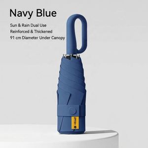 ร่มกันแดดกันฝนพับได้สีดำแบบขายส่ง ขนาด 90 ซม. พร้อมโลโก้สั่งทำ ป้องกันรังสียูวี รูปทรงแคปซูล เหมาะสำหรับเป็นของขวัญโฆษณา - Product Image 1