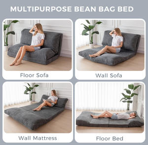 Canapé-<span class=keywords><strong>lit</strong></span> en forme de L, pliable, extra épais, rembourrage en coton, durable, écologique, design moderne, housse lavable avec cordon - Product Image 4