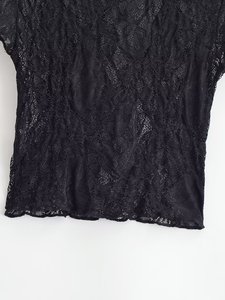 TAOP&ZA Nouvelle Collection Été 2026 – Top <span class=keywords><strong>Court</strong></span> Semi-<span class=keywords><strong>Transparent</strong></span> à Manches Courtes et Col Rond Coupe Ajustée Polyvalent pour Femme 6050307 - Product Image 6