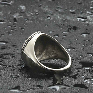 Bague pour homme en acier inoxydable, motif fleur irlandaise, argent, design géométrique rétro, bijou cadeau - Product Image 3