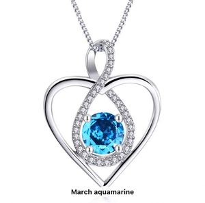 Collier pendentif pour femme en argent fin S925, en forme de cœur, avec cristaux de strass, plaqué rhodium, cadeau de mariage ou d'anniversaire, vente en gros SPJ - Product Image 5