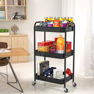 รถเข็นโลหะ 3 ชั้น พร้อมล้อเลื่อนสำหรับจัดเก็บอุปกรณ์ - Product Image 2
