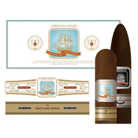Étiquette de cigare personnalisée, motif imprimé découpé, marque privée, étiquette autocollante de cigare en relief