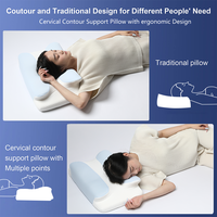 Oreiller spatial nouvellement conçu 3d oreiller cervical ergonomique double support cou et oreiller mousse à mémoire de forme pour dormir au lit