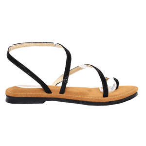 Ann'S-Zapatillas de verano con contorno adelgazante plano y correa ancha con estampado de serpiente sintética lavada, sandalias informales para mujer, plantilla lavable cómoda - Product Image 3