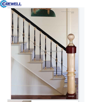 Rampe d'escalier moderne de luxe en aluminium Crewell CWSP402, finition or K, verre trempé, certifiée ISO, garantie 5 ans pour l'intérieur