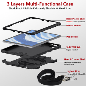 Pour 2024 <span class=keywords><strong>iPad</strong></span> <span class=keywords><strong>Air</strong></span> 6 11 pouces étui pour tablette étanche Anti-chute forte protection tablette étui en silicone - Product Image 4