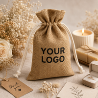 Pochette en toile de jute avec cordon de serrage, sac anti-poussière en jute, pochette à bijoux avec logo personnalisé, différentes tailles, emballage cadeau en gros
