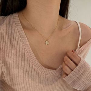 Collar con Colgante de Trébol de Cuatro Hojas de la Suerte, Joyería Dylam Bloom, Chapado en Oro de 14K, Plata S925, Circonia 5A - Product Image 4