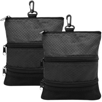 Personnalisation OEM, pochette pour tee et balles de golf en polyester durable, non imperméable, portable, multi-poches, fermeture éclair, accessoires de golf