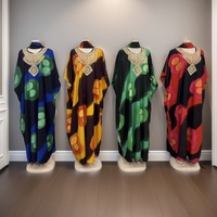 Robe Longue Fleurie Grande Taille pour Femme, Tunique Musulmane Ample et Respirante, Imprimée
