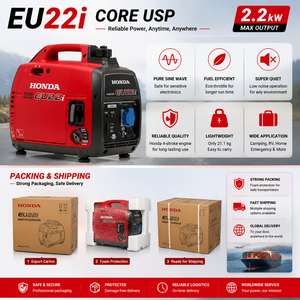 <span class=keywords><strong>เครื่อง</strong></span>กำเนิดไฟฟ้าพกพา EU22i 2.2kW เงียบ ใช้เชื้อเพลิงเบนซิน คลื่นไซน์บริสุทธิ์ สำหรับรถบ้าน แคมป์ปิ้ง และกรณีฉุกเฉิน - Product Image 2