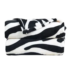 Customized Reversible Animal Print Thick Printed Soft Flannel Fleece Throw Blankets for Winter