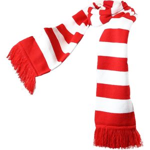 Bufanda de punto a rayas rojas y blancas SINSEN, larga, térmica, cálida para invierno, para mujeres y hombres - Product Image 2