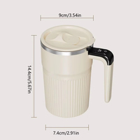 Tasse à mélanger automatique de 400 ml avec affichage de la température, rechargeable, anti-fuite avec couvercle, tasse à café électrique