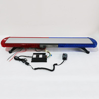 Nouvelle carte TF, amplificateur USB MP3, sirène, haut-parleur, klaxon, barre lumineuse de toit de camion de 120 cm, lumière de signalisation rouge et bleue à LED stroboscopique 12V