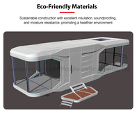 Capsule spatiale résidentielle moderne écologique avec activité panoramique, capsule spatiale intelligente, mini-maison, capsule spatiale complète